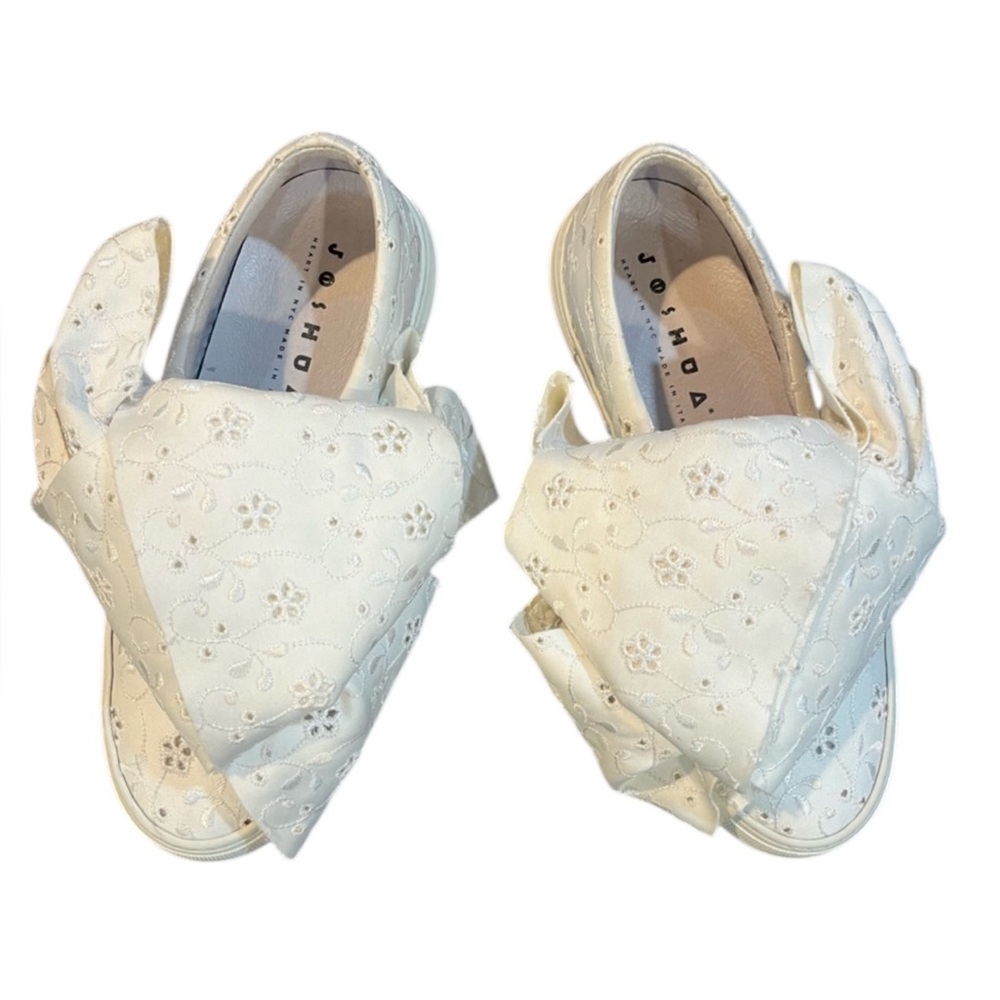 Joshua Sanders White Eyelet Bow Slip-On Sneakers – Size 36‎ (US 6)